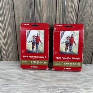 2 Pack New Genuine Canon Photo Paper Plus Glossy II 4x6 PP-301, 100 Sheets